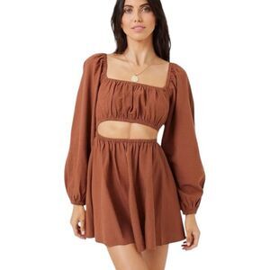 L*Space Rosita Square Neckline Long Raglan Sleeve Dress NWT Size Small